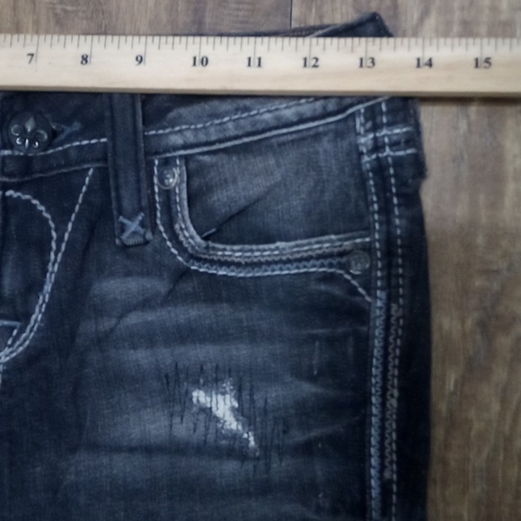 Rock Revival Women's 26 Straight Embellished Embroidered Distressed Black NWOT - Picture 12 of 14